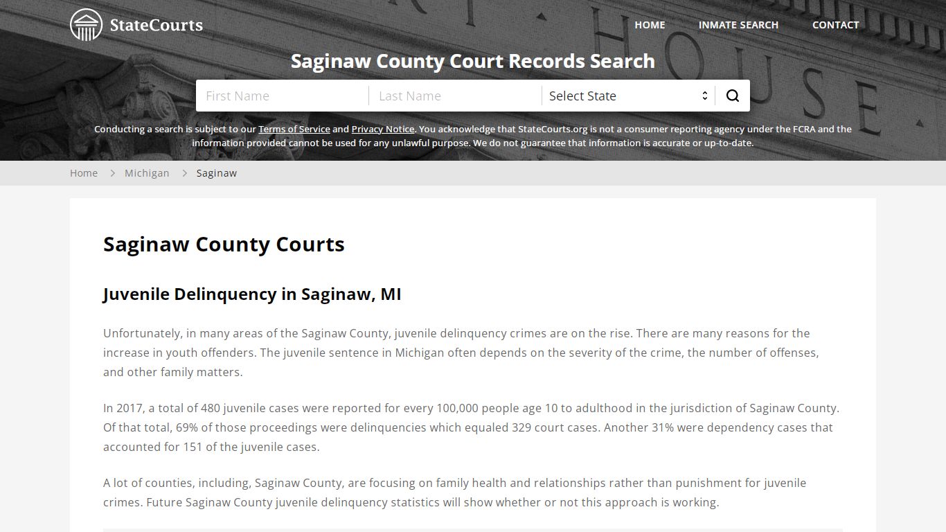 Saginaw County, MI Courts - Records & Cases - StateCourts